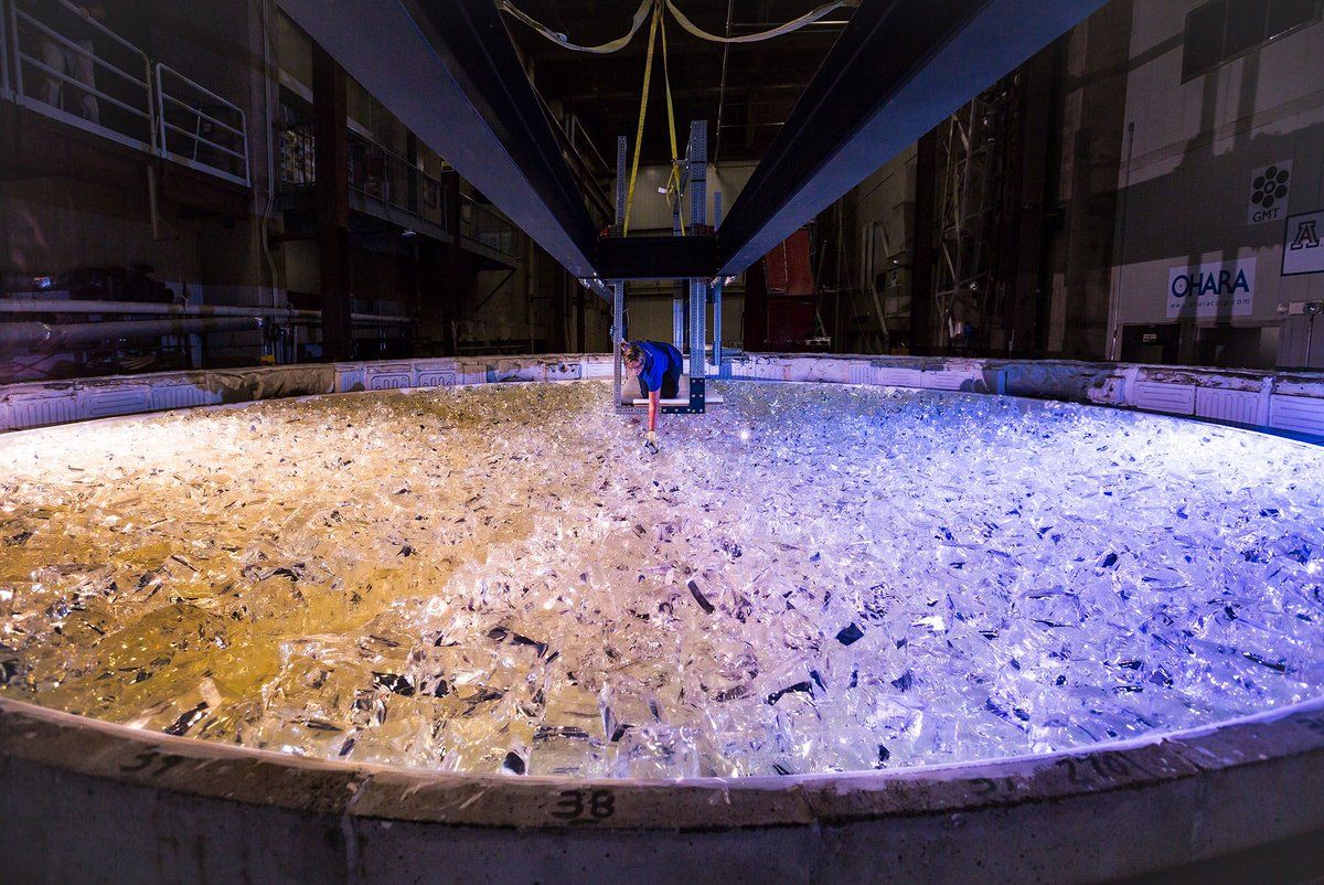 universetoday's tweet photo. They Just Began Casting the Giant Magellan Telescope's 5th Mirror. What a Monster Job. - Universe Today https://t.co/ozSVf0da7h https://t.co/BHAToGBVOs