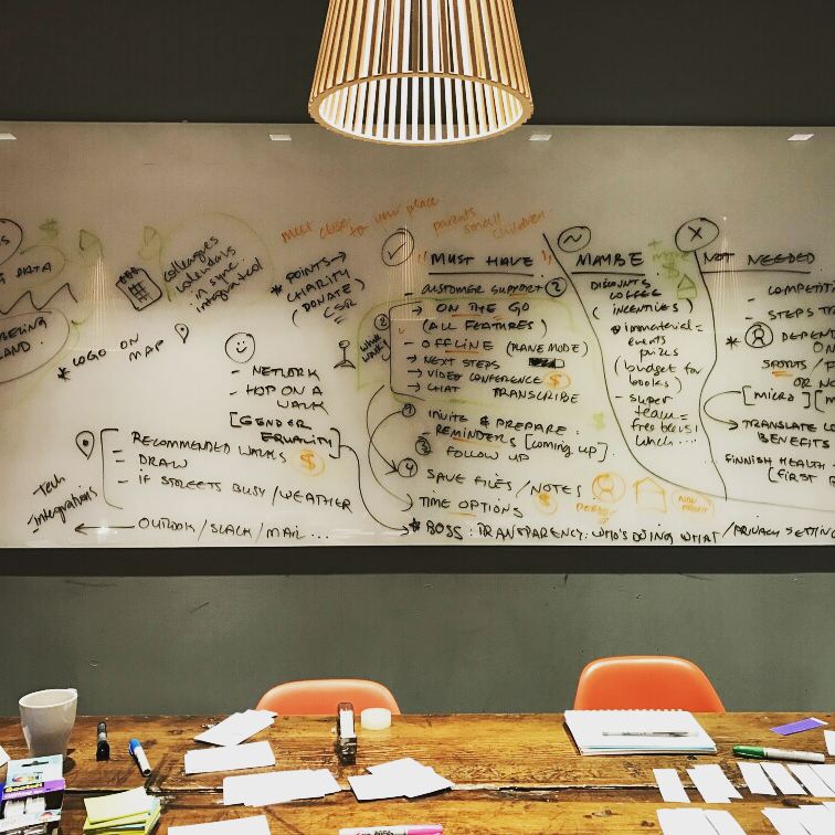 GoOffseat's tweet photo. Awesome and productive workshop at CSI today on prioritizing and monetizing the features of Offseat! #DesignThinking #employeewellness #leanmethodology https://t.co/c1A6MGKqEb