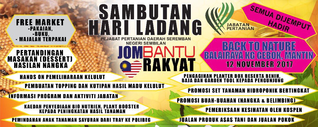Pertaniann9 Pa Twitter Jom Pakat Datang Ramai2 Sempena Sambutan Hari Ladang Dan Jom Bantu Rakyat Peringkat Daerah Seremban Ourfoodourfuture My1doa Https T Co C8c8qfit4x