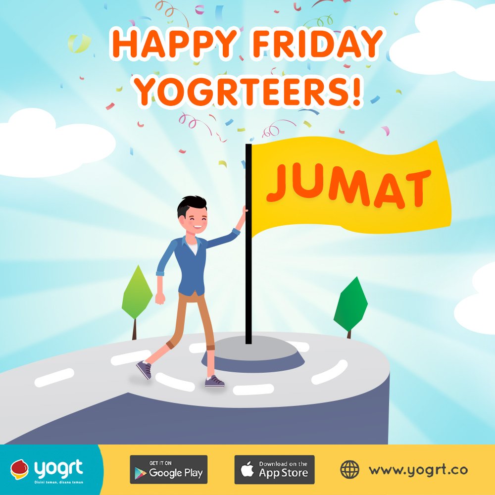 YogrtID's tweet photo. Give a big smile to Friday:D
#yogrt #yogrtapp #disinitemandisanateman #yogrtID #TGIF #friday https://t.co/R0kGJMAOwy