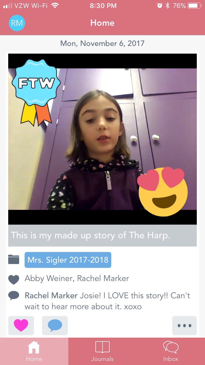 rachelmarker's tweet photo. #GratitudeSnaps Day 7.
So thankful that my kids' Ts are using @Seesaw this year. ππΌ My girls are empowered and I feel more connected to their lrng! TY @kristinhopkins @ShaferWhit #LOlearns https://t.co/lU3eczzKvI