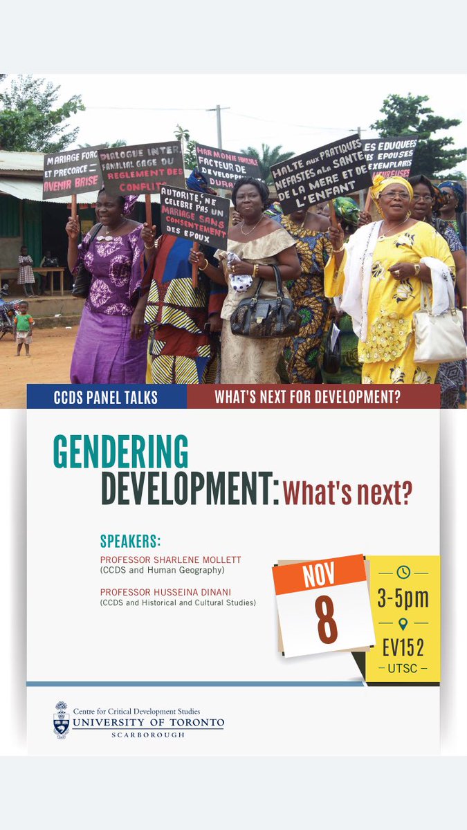 TheEnactusUTSC's tweet photo. @UTSC CCDS is hosting a Gendering Development event on Wed, Nov 8 from 3-5PM at the Catalyst Centre! ✨ Come and learn from guest speakers! https://t.co/1z4osiEqsB
