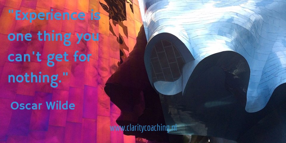 "Experience is one thing you can't get for nothing." ~ Oscar Wilde 
Oefenen, uitglijden, opstaan en verder gaan. #coaching