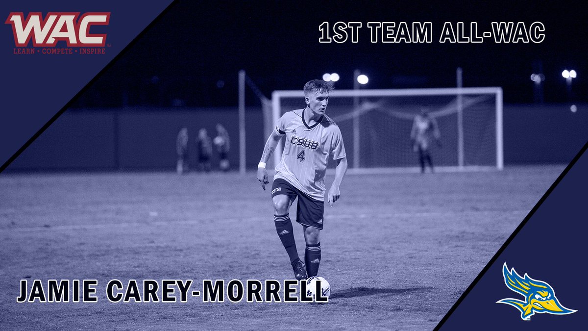 CSUBAthletics's tweet photo. #CSUBmsoc: First Team All-WAC, senior defender Jamie Carey-Morrell! #allrunners #WACmsoc @csub_football https://t.co/HTrIVSY2lH