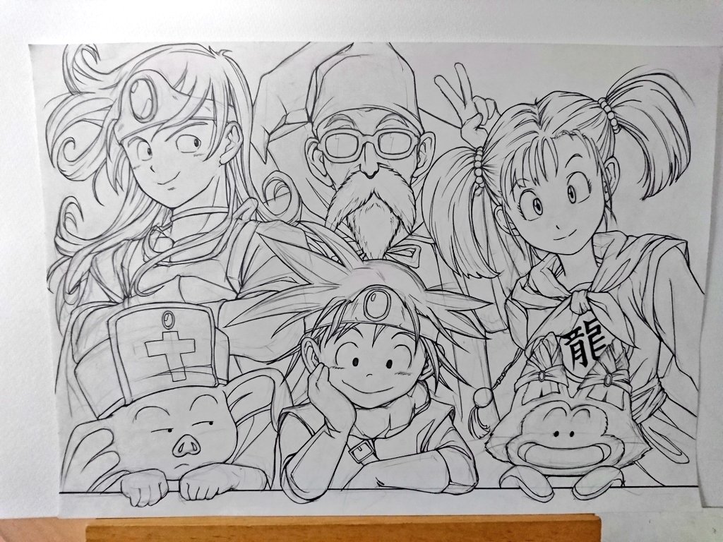 スーパードクターk 鳥山明 先生 ドラゴンボール ドラゴンクエスト ドラクエ アナログ絵 イラスト ペン入れ 初期ドラゴンボールの あまりにも有名な構図 ロマンティックあげるよ ドラゴンクエスト3 Version T Co Btqbgwdirb Twitter