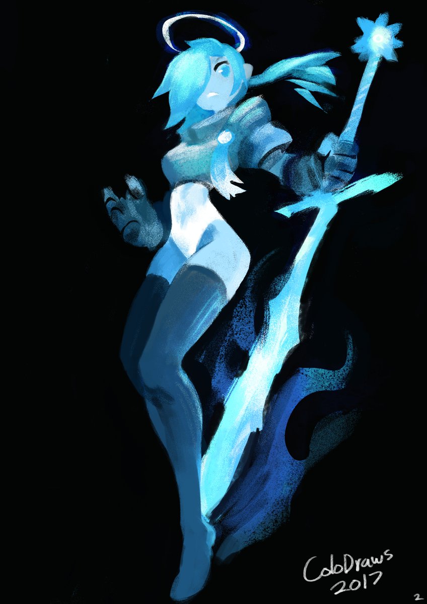 Nagrolaz's tweet photo. its not 5 pm but here you guys go, ice sword ghost lady https://t.co/rsefR46b4u
