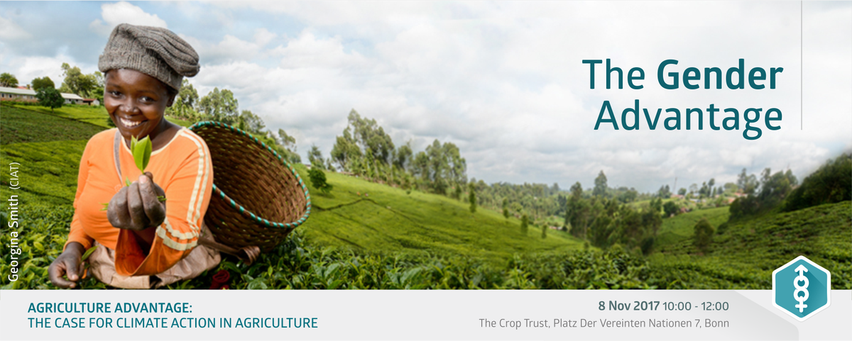 CGIARclimate's tweet photo. At #COP23 today, we'll discuss integrating gender in adaptation investments in agriculture. Follow LIVE https://t.co/E9pc3FuDYJ #AgAdvantage https://t.co/ApcxAhq91O