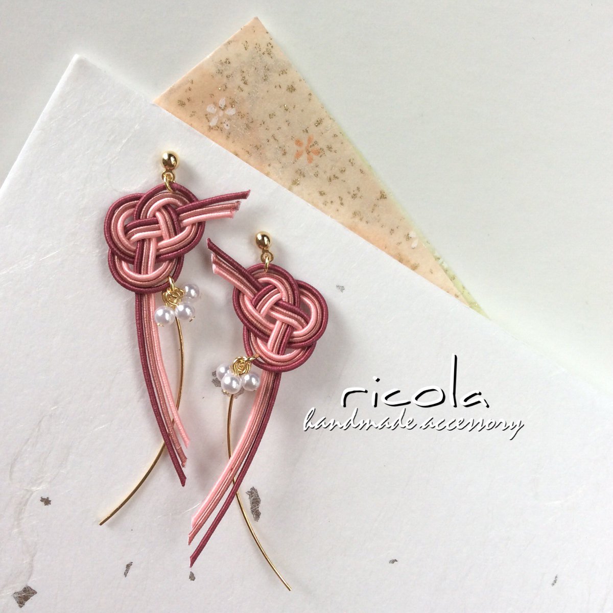 Rico Lani Pa Twitter 結婚式など ご祝儀袋で目にする結び切りの水引 あわじ結び 縁起の良いあわじ結びのアレンジ 3連発ですヽ Https T Co Tn2mfaydot Minne 水引 あわじ結び 水引アクセサリー 和モダン 伝統工芸 Minne新作 Https T Co