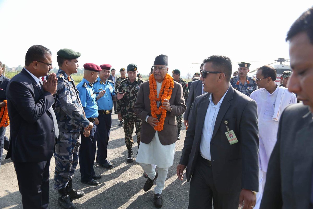 PM arrives in Janakpur.