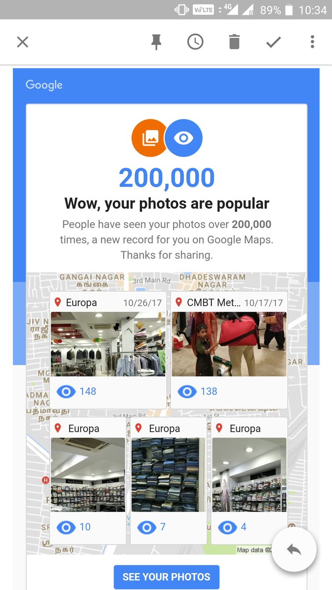 Siva_kvs's tweet photo. That's something I could celebrate for!!
@localguides @GoogleIndia
#Traveller
#LocalGuide
#200000Views https://t.co/QnOVQL9RPY