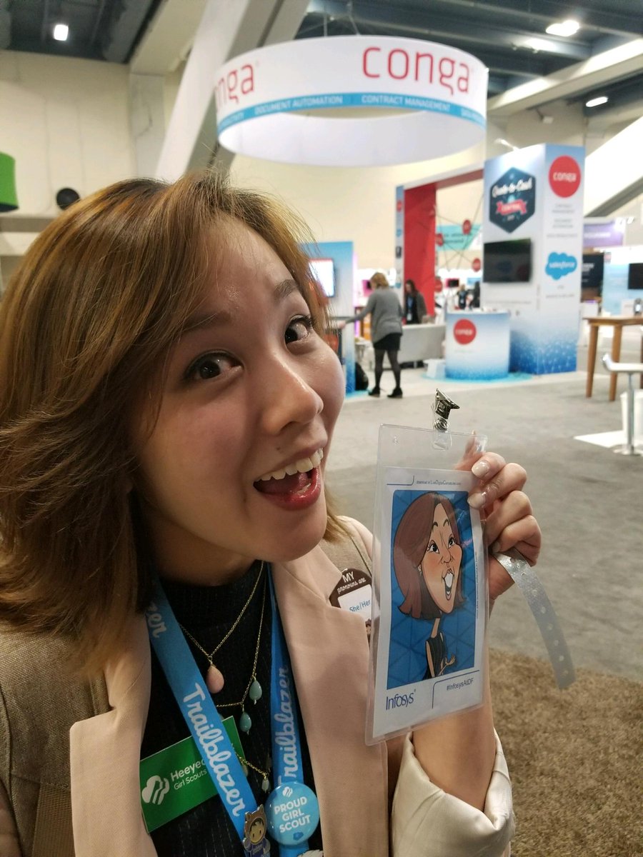 heeyeonp's tweet photo. This is my super excited face when I'm talking about cultivating the next generation of women leaders in tech force @girlscouts #stempledge #df17 https://t.co/aC3KdA3XGW
