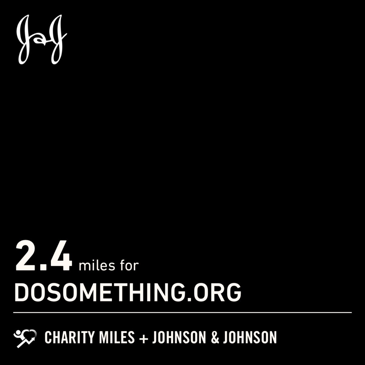 MasonPossible's tweet photo. 2.4 @CharityMiles for @DoSomething. Thx 2 #JNJ &amp; @DonateAPhoto. https://t.co/ZJzLvyzItj