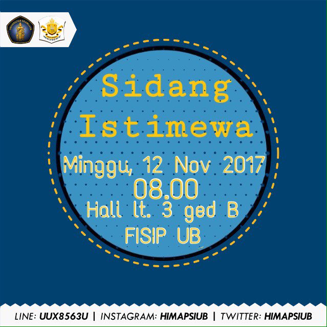 [ SIDANG ISTIMEWA ]
Halo Sahabat Psikologi!😊
Untuk perbaikan berjalannya Himpunan serta perbaikan AD ART sebagai acuan bagaimana Himpunan berjalan, maka kelanjutan SIDANG ISTIMEWA akan dilaksanakan kembali.
Jangan lupa datang ke Sidang Istimewa dan ajak teman-temanmu ya!😊