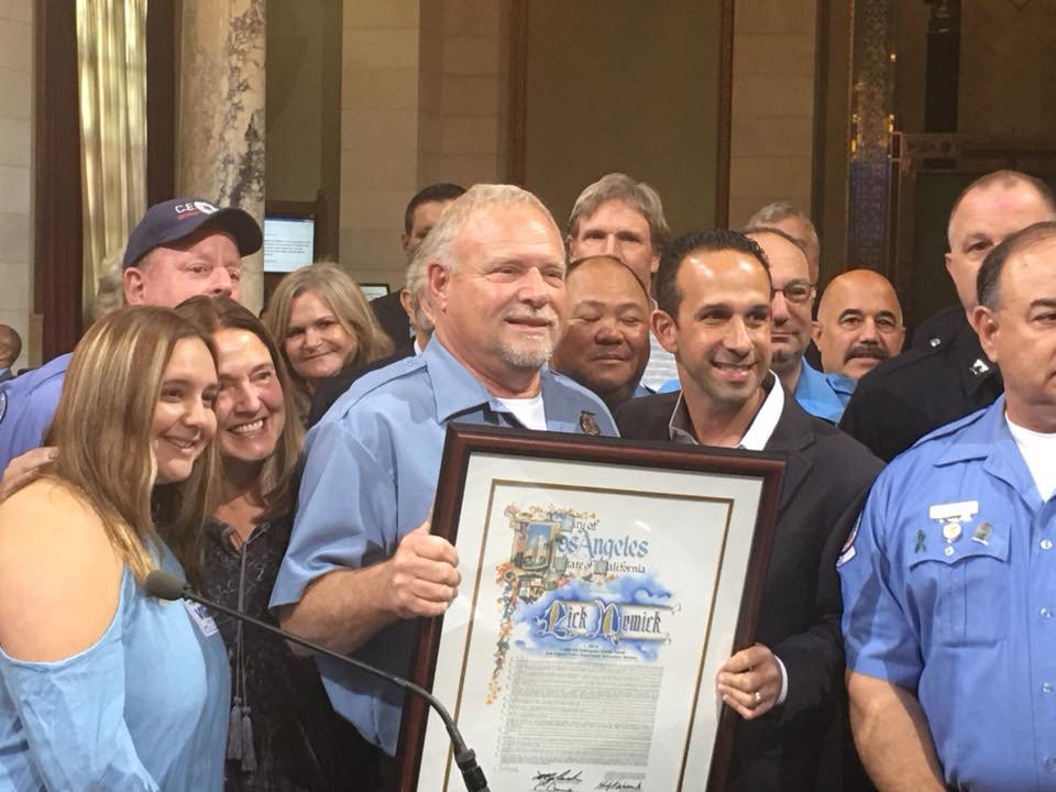 LASearchRescue's tweet photo. @LAPDSherman Honoring Rick Nemick for #38yearsofservice with C.E.M.P! #CD12 #CEMP https://t.co/l0JAzBw23d