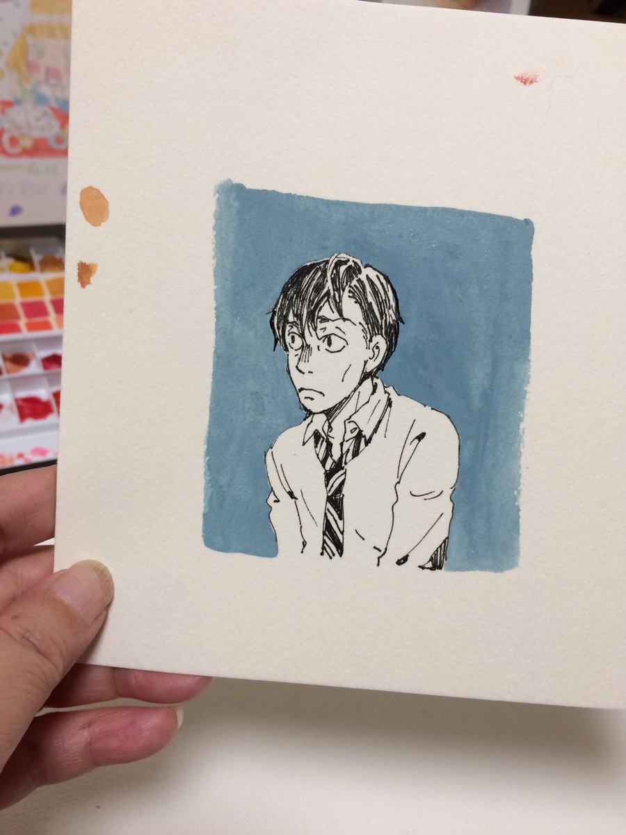 Uzivatel 羽海野チカ 11 30ダイアリー発売 Na Twitteru アニメのdvd Blu Rayの特典のイラストキャンバスの練習に描いた島田八段 本番では横顔に缶コーヒーになりました 3月のライオン