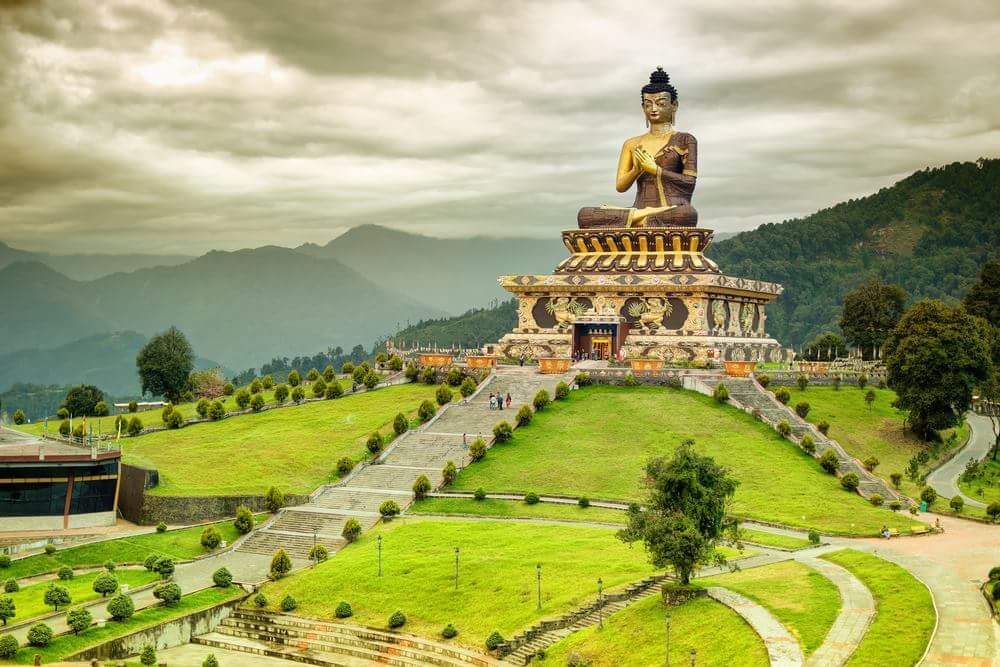 This 130-feet high statue in #Sikkim commemorates the 2550th birth anniversary of Gautam Buddha. #travel #IncredibleIndia