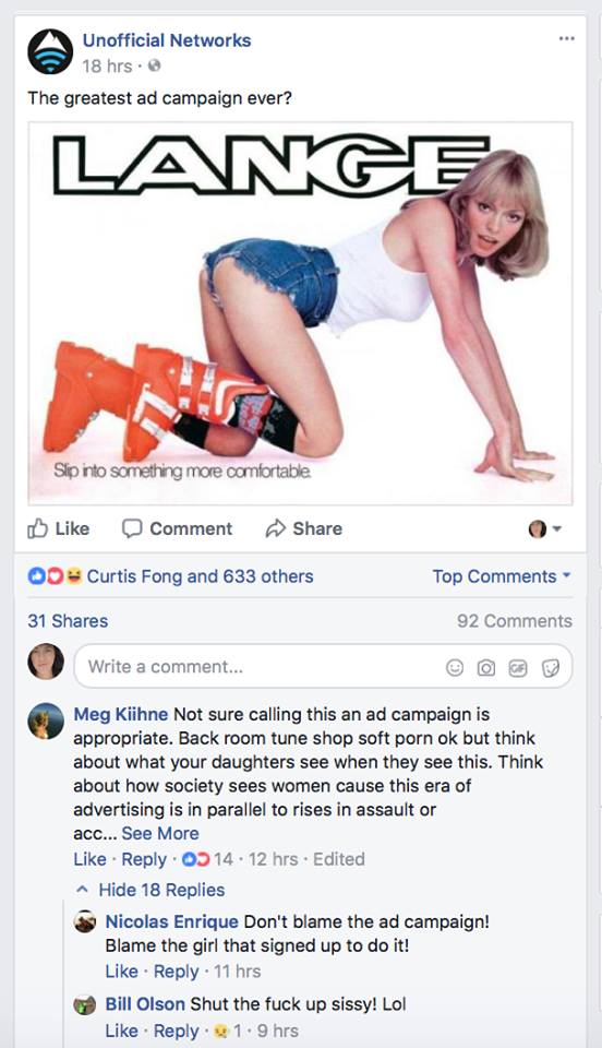 EllenRaynor's tweet image. Hey @UnofficialNet advertisers, do you really want to be associated with companies that objectify women in posts on FB? Women &amp;amp; girls are watching. @Safeway @BestBuy @MichelobULTRA @spyderactive @evogear @mmlafleur @langeboots @HP