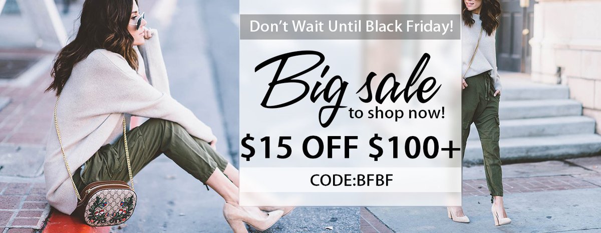hotcouponscode's tweet image. Dont Wait Until Black Friday: Avail $15 Off 100+
Shop Now: bit.ly/2p3RRQ5
#BlackFriday #discount #Coupon #ShoppingFever
