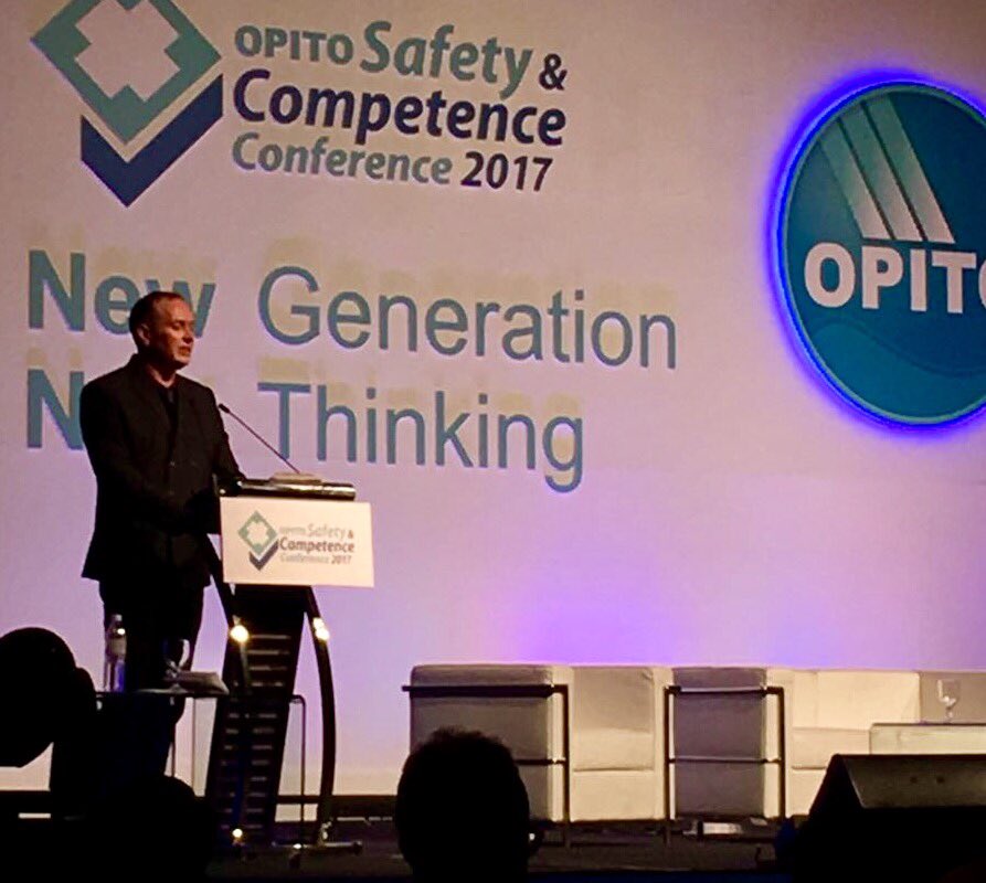 OPITOGlobal's tweet photo. .@OPITOGlobal's Ewen Hay at #OSCC2017: "The oil & gas workforce can now learn the theory of BOSIET suite anywhere, anytime & at own pace." https://t.co/psHL92a1p7