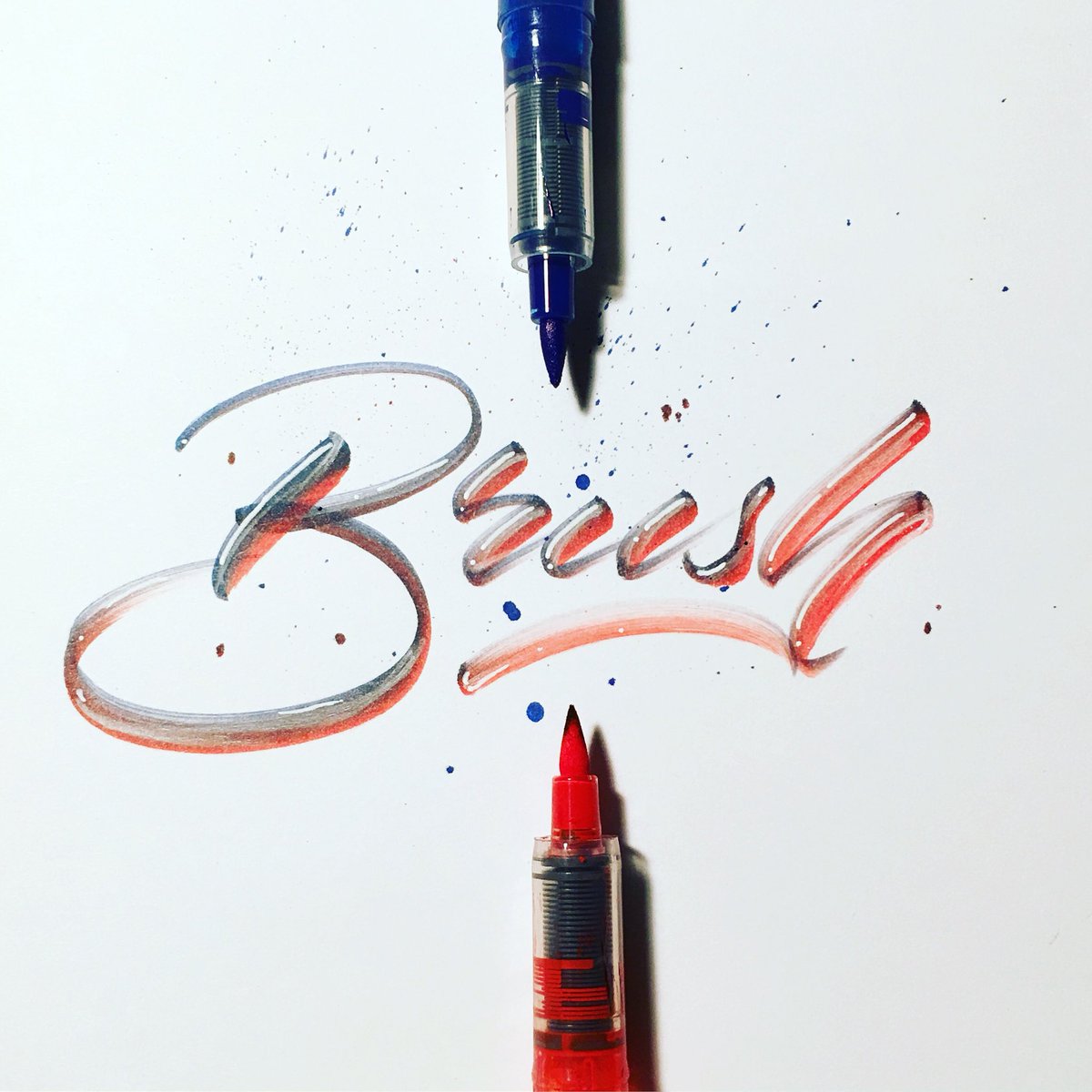 Writehandletter's tweet photo. An ode to brush pens ❤️ @Sharpie #sharpiestained #lettering #brushpen #calligraphy https://t.co/0y56MdJGMK