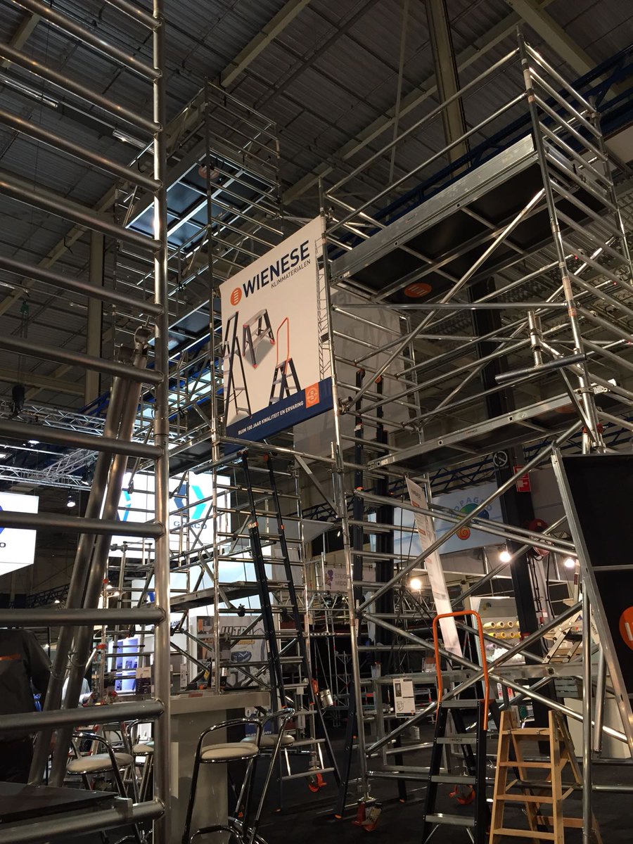 Na een succesvolle eerste dag op de @SGA_EH staan we vandaag weer voor u klaar. Bezoek #Wienese op beursstand 177 voor #innovaties, #demonstraties en mooie #beursacties. Gratis tickets: bit.ly/2yuH8mE

#280tekens #rolsteigers