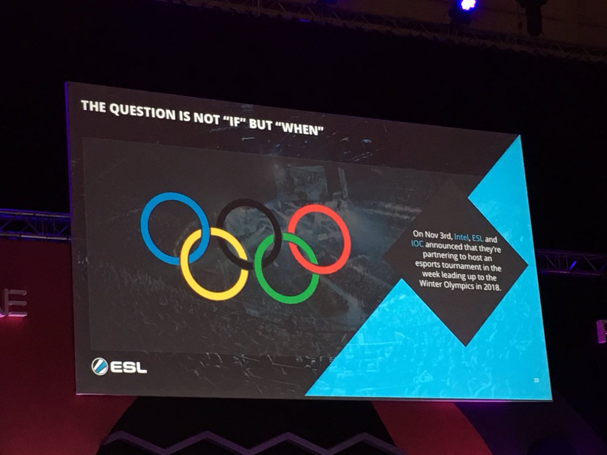 iFoss's tweet photo. IOC to host an esports tournament leading up to the Winter OL 2018. #eSports @ESL #professionalizingGaming https://t.co/8UMCmlQFJi