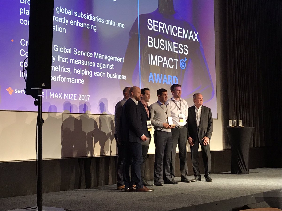 ServiceMax's tweet photo. @DominoPrint_UK win Business Impact of the Year #Maximize17 https://t.co/NKQhu0Ga8o