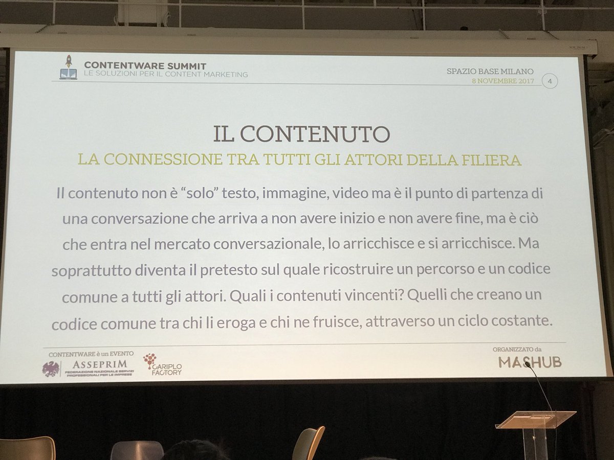 jazzthink's tweet photo. il contenuto deve essere unico e coinvolgente, una voce univoca e riconoscibile degli attori del brand e che arriva al cuore di chi lo fruisce #contentware #contentmktg @francescaanzalone https://t.co/haH3TFxoBq