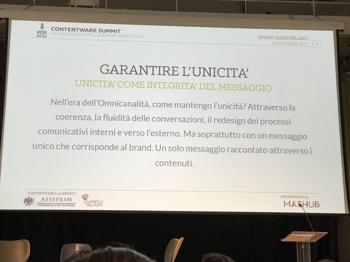 jazzthink's tweet photo. il contenuto deve essere unico e coinvolgente, una voce univoca e riconoscibile degli attori del brand e che arriva al cuore di chi lo fruisce #contentware #contentmktg @francescaanzalone https://t.co/haH3TFxoBq