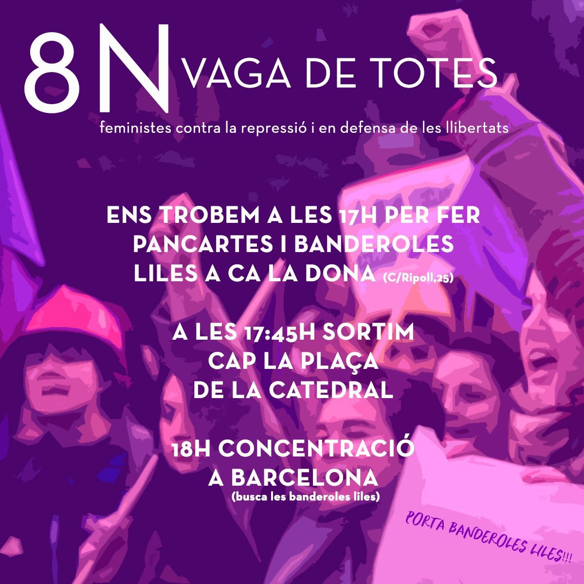 feministesbcn's tweet photo. #FemBlock aquesta tarda a la #VagaGeneral8N a Barcelona
#BlocFeminista https://t.co/WFQRAg0fF8