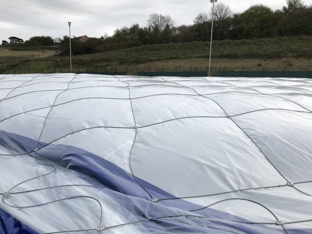 D-day! Dome over our outdoor courts is going up.....