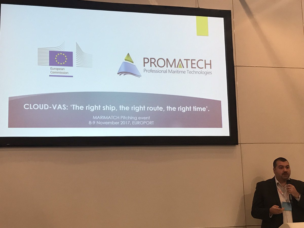 EEN_Istanbul's tweet photo. First presentation @ the innovation pitches by Promatech!! Here is how #EENCanHelp !! @Ppromatechltd #Europort2017 #Innovation #SMEInst #EENIstanbul #EEN https://t.co/AzqXoCit15