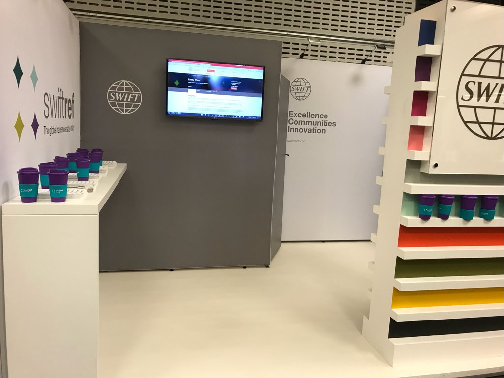 swiftcommunity's tweet photo. We're delighted to be at #FIMAEurope in London. Visit us at stand 26 to find out about #SWIFTRef https://t.co/n2VM0k00zm via @FinData https://t.co/O3nhY1pCG0