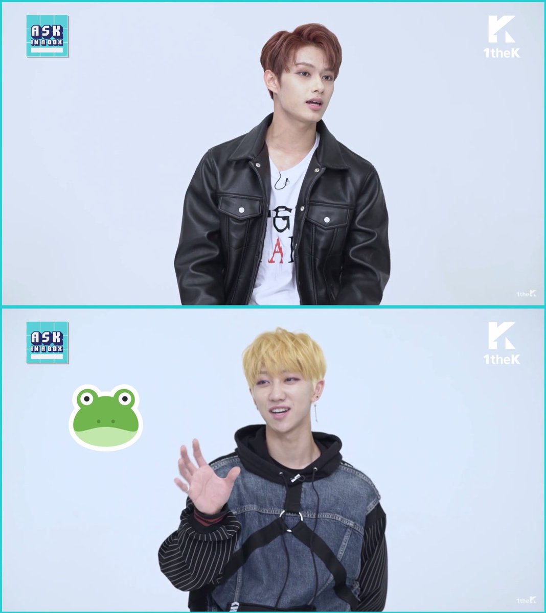 JunHao_wanan's tweet photo. Q: How do you save the members' name on your phone?

Jun: I save them in Chinese. But The8 is special, I save his name "kaekuri" (green frog) because he really likes it.

Minghao: That frog is really cute! https://t.co/jopPiCxxYU
