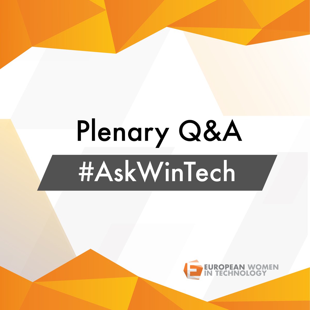 WinTechSeries's tweet photo. There'll be a short Q&A at the end of each plenary session. Tweet us any questions you have using #AskWinTech & get featured! #WinTechSeries https://t.co/EEXhH1ypbS