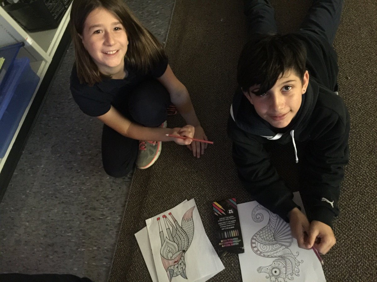 Library_SGS's tweet photo. Kids and MsTrinetti, MsAndreacchi, MsRicci, MsBarone loving the calm! Calm &amp; Colour Club @StGregoryCS (2of2) https://t.co/eVAeLj4TXL