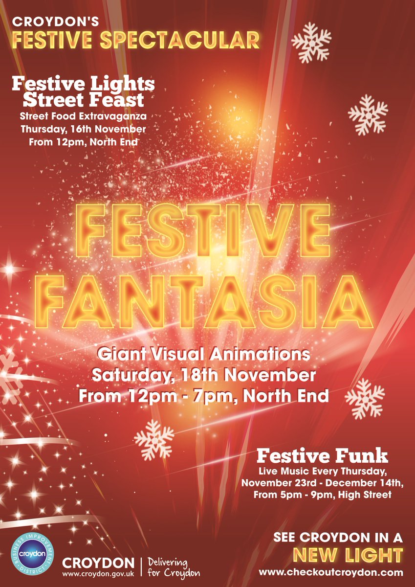 Festive Lights Street Feast - North End, #Croydon Thu 16 Nov. Music, food &amp; #Christmaslights #countdown! owl.li/bQT830gnVxe