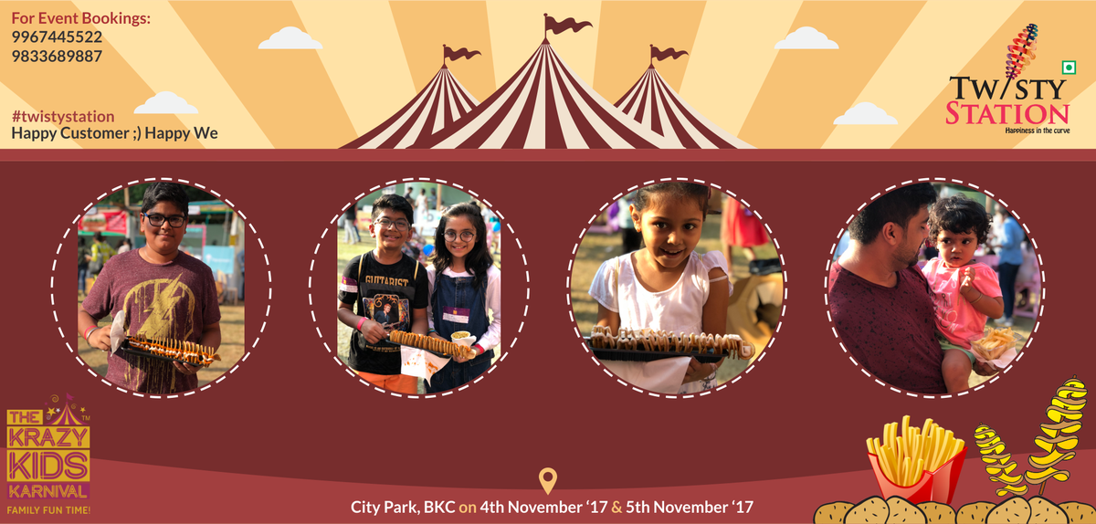 twistystation's tweet photo. #TwistyStation bringing #smiles to the #kids @KrazyKarnival by @kiddosatfun &amp; @MeltwaterEvents! #HappinessInTheCurve #KrazyKidsKarnival #BKC #Event #Mumbai #KidsDeserveIt https://t.co/XEGhl9b8iT