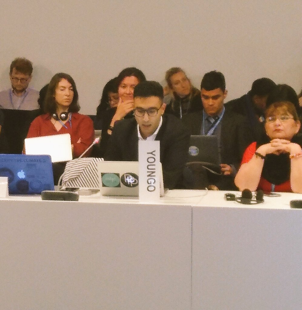 JenniferUne's tweet photo. Wow 😍 #YOUNGO speaks out on Intergenerational Equity & adress how some observers use their access to promote false solutions #conflictsofinterests @pushsverige @Al_Qazzam @greens_climate #GreensCOP23 https://t.co/5Ds7bIoJcL