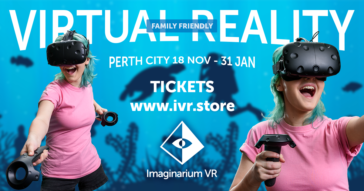 #virtualreality in #Perth CBD from 18 Nov. #VR motion platform rides, group VR &amp; a VR cinema. $20/$15/$15: ivr.store