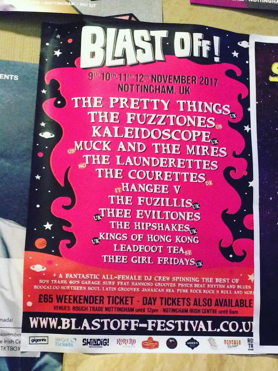 blastofffest's tweet photo. Last day today to buy advanced tickets online.Get yours now! https://t.co/P0jBKgbHN7 #theprettythings #garagerock #sixtiesgarage #fuzztones https://t.co/FUQiOeJcbG