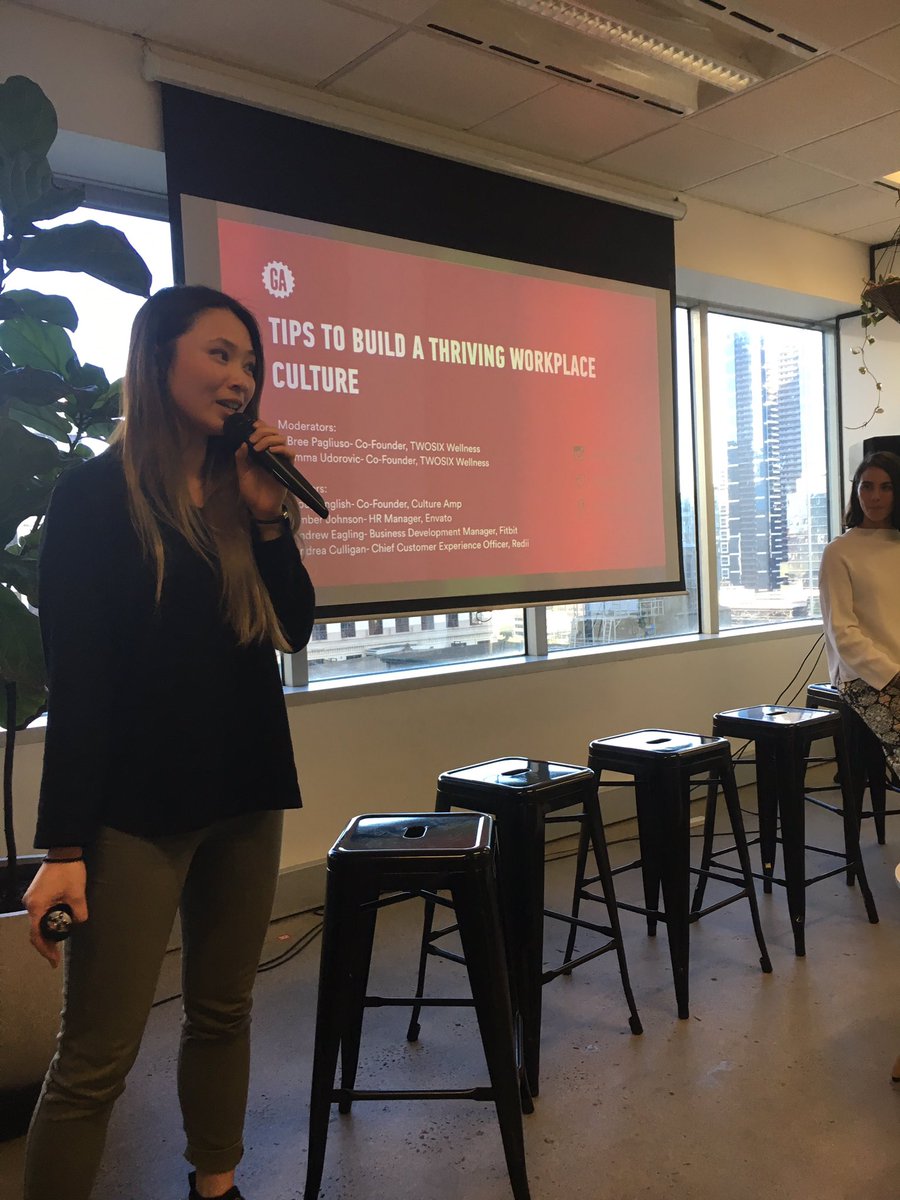 CultureAmp's tweet photo. Thank you @MelbourneGA for hosting @douglasenglish with @fitbit, @envato, &amp; @getredii! Great start to the night! https://t.co/HS14yrEKDI