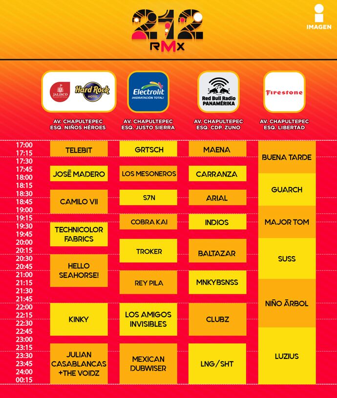 #212RMX redondo. Mi 6 ideal:
<a href="/CamiloVIImx/">Camilo Séptimo</a>
<a href="/trokerofficial/">Troker</a> 
<a href="/cobrakaimx/">Cobra Kai</a> 
<a href="/MexicanDubwiser/">Mexican Dubwiser</a> 
<a href="/KinkyTheBand/">Kinky</a> 
<a href="/LngSHT/">Lng/SHT!</a> 
¡Disfruten la fiesta!