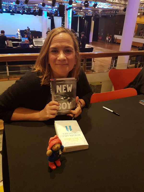 MrPB_Esq's tweet photo. So I excitedly showed @Tracy_Chevalier I'd borrowed #NewBoy from the #library and look what happened!
#HogarthShakespeare
#YALW #LondonLitFest https://t.co/n7TmGj54Vr
