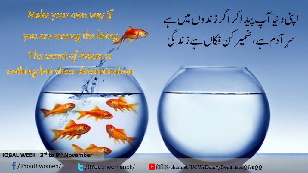 JIYouthWomenPK's tweet photo. #IqbalWeek
#موت کو سمجھیں ہیں غافل اختتام #زندگی
ہے یہ شام زندگی، صبح دوام زندگی
The Sun may be setting right now but the next is eternal
#IqbalDay
اپنی #دنیا آپ پیدا کر اگر زندوں میں ہے
سر آدم ہے، ضمیر کن فکاں ہے زندگی
The secret of #Adam is nothing but sheer determination https://t.co/VFTYp9v0Zy