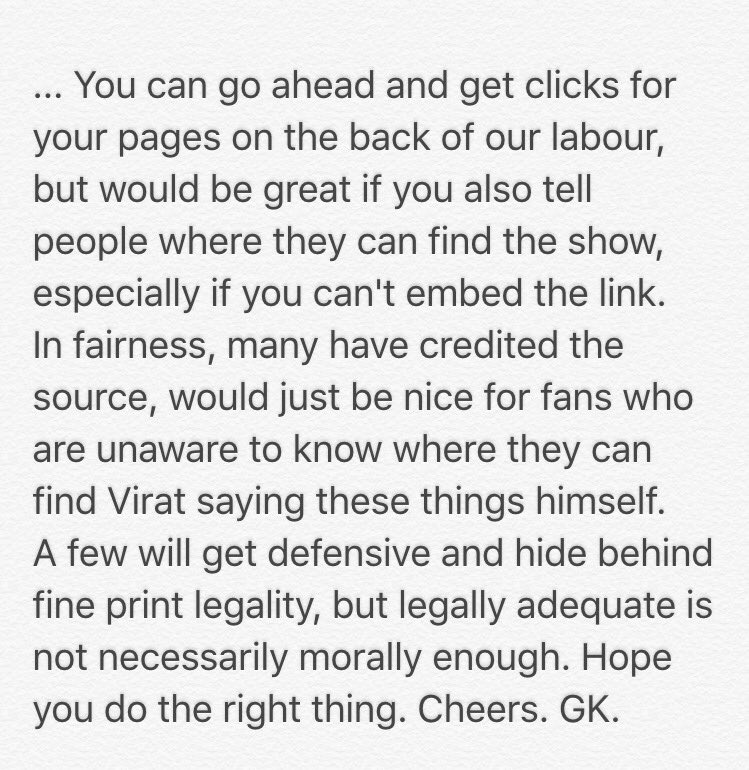 gauravkapur's tweet photo. A small note to the press. Regards, Gaurav Kapur, Producer &amp; Presenter, 'Breakfast with Champions'(available on YouTube) https://t.co/ZMsxrazqUk