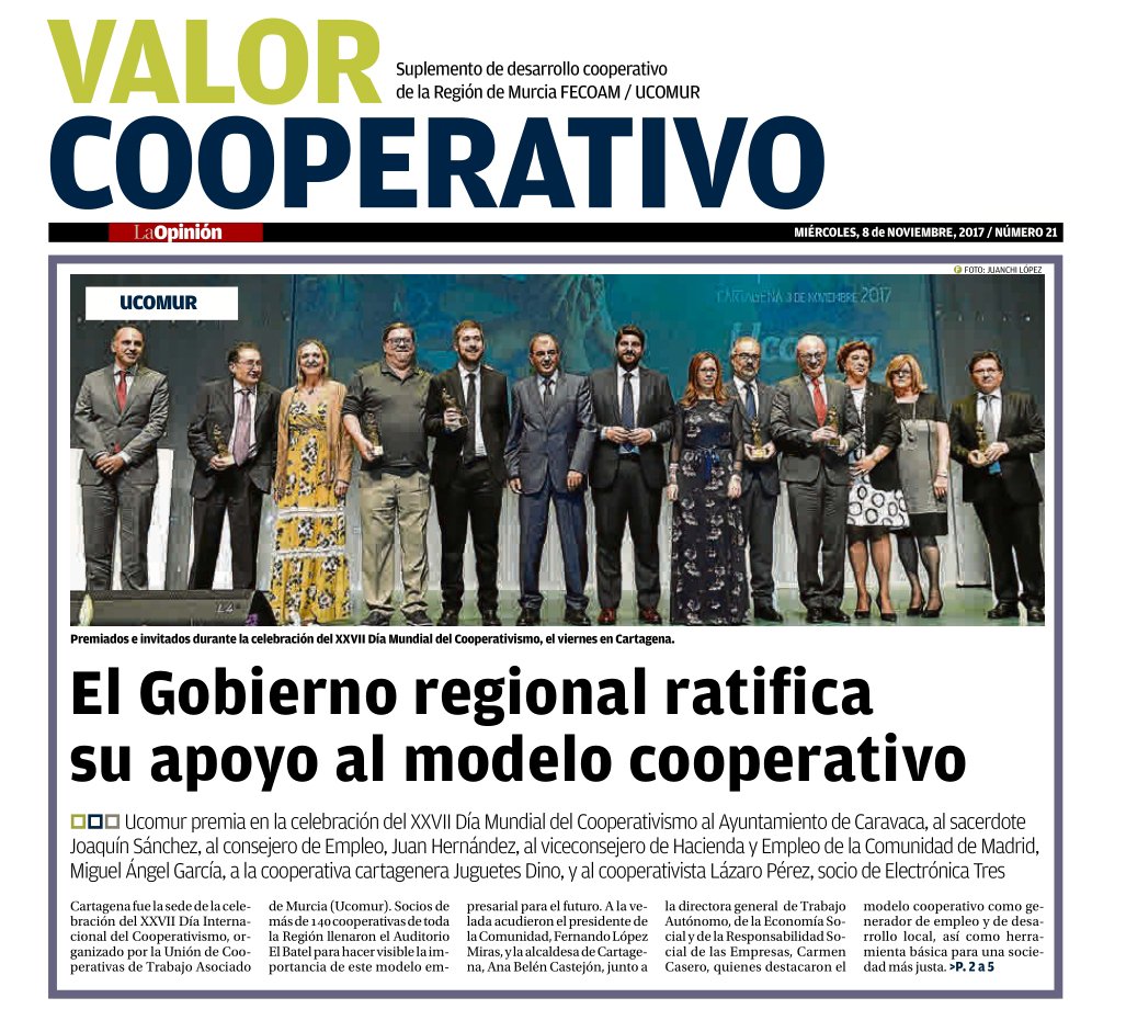 ucomur's tweet photo. Ya está disponible la crónica del #DMC17 en el suplemento #ValorCooperativo de @diariolaopinion de #Murcia. https://t.co/H9SX1OZlYt