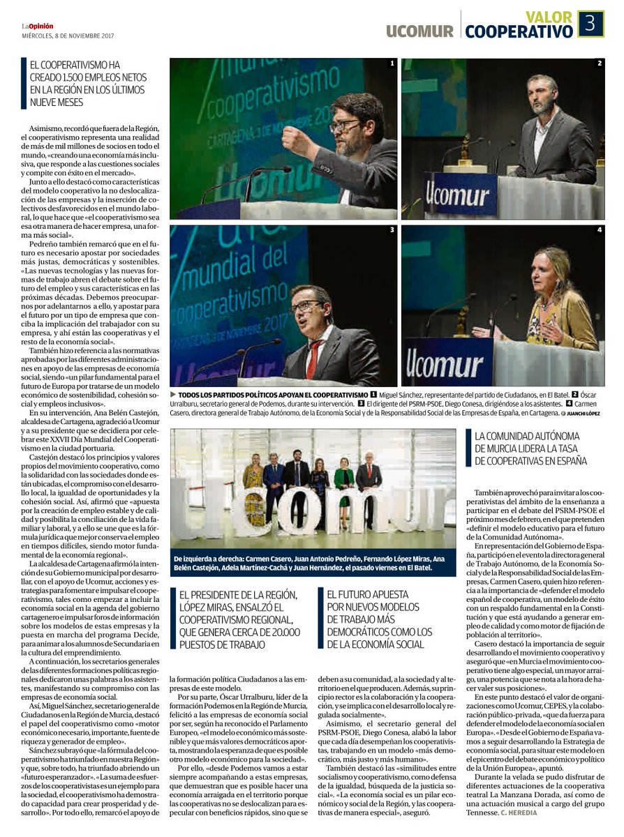 ucomur's tweet photo. Ya está disponible la crónica del #DMC17 en el suplemento #ValorCooperativo de @diariolaopinion de #Murcia. https://t.co/H9SX1OZlYt