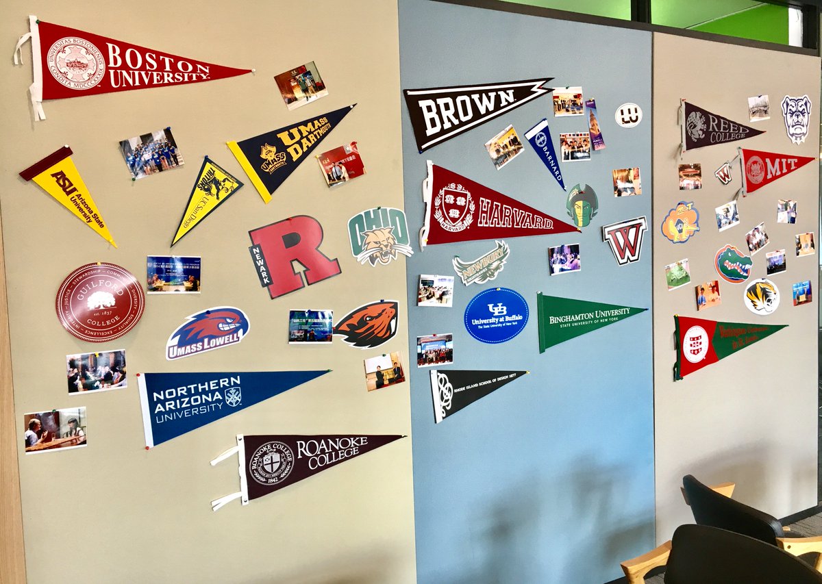 GoGlobal_Jobs's tweet photo. Check out our college wall in the Shanghai office #studyabroad #collegepennants #schoolpride https://t.co/2Xv2ZGAlQ9