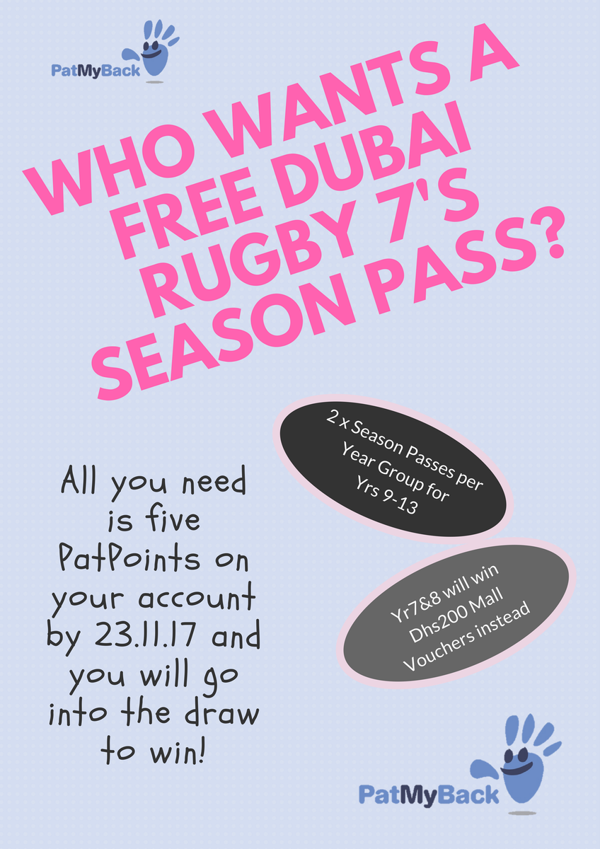 DESCRewards's tweet photo. The launch of our yearly giveaway for fantastic Rugby 7's Season Passes!  @PatMyBackSchool https://t.co/Kr6jWb5TRV
